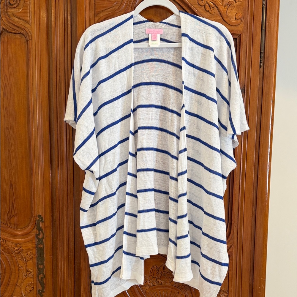 Lilly Pulitzer Blue and White Striped Cardigan